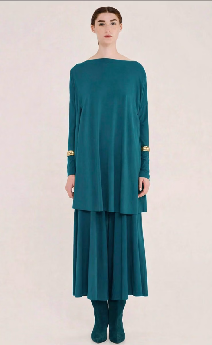 OVERSIZED MINI DRESS SOPHISTICATED TEAL