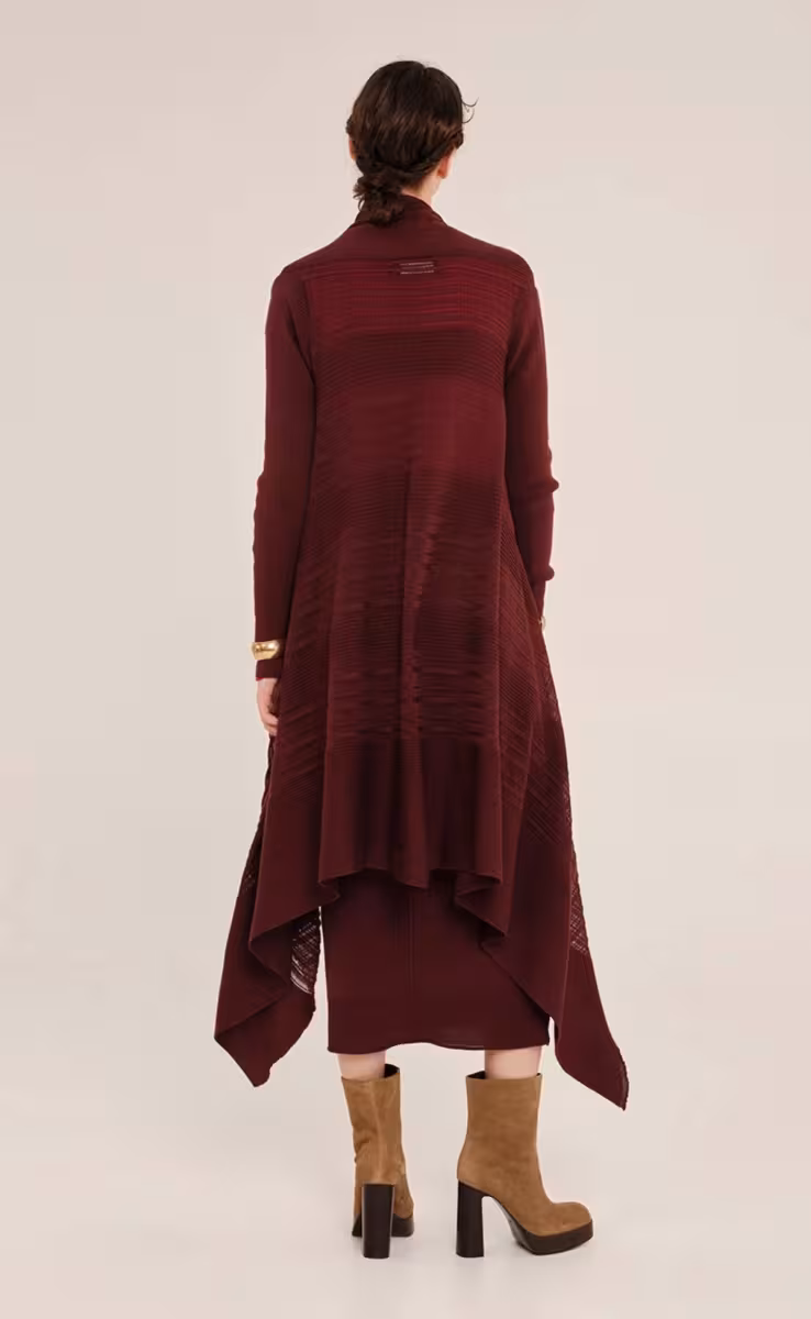 LONG KNITTED CARDIGAN VINTAGE BROWN
