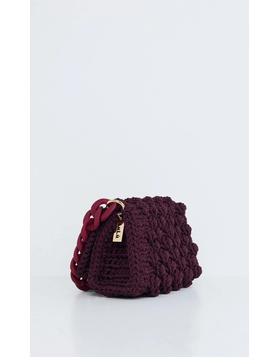 ΤΣΑΝΤΑ ΧΕΙΡΟΠΟΙΗΤΗ BOURGOUNDY ΜΕΣΑΙΑ ΜΕ ΜΠΟΡΝΤΩ & ΧΡΥΣΗ ΜΕΤΑΛΛΙΚΗ ΑΛΥΣΙΔΑ