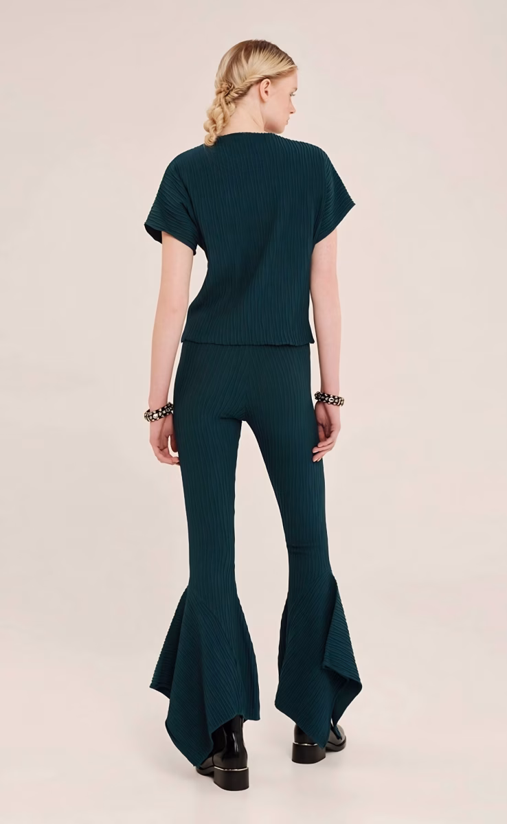 KNIT CROP TOP SOPHISTICATED TEAL