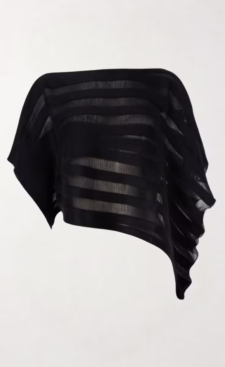 KNIT OVERSIZED ASYMMETRICAL TOP BLACK