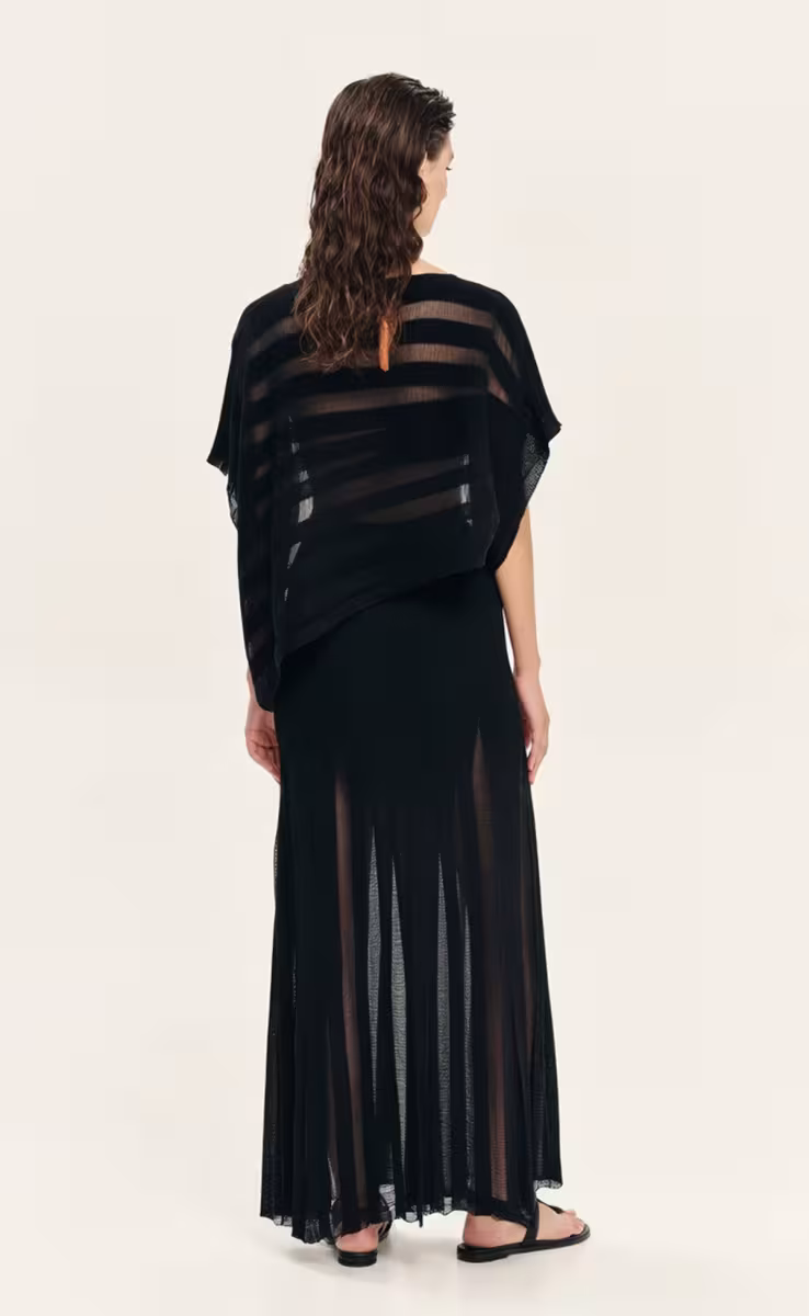 KNIT OVERSIZED ASYMMETRICAL TOP BLACK