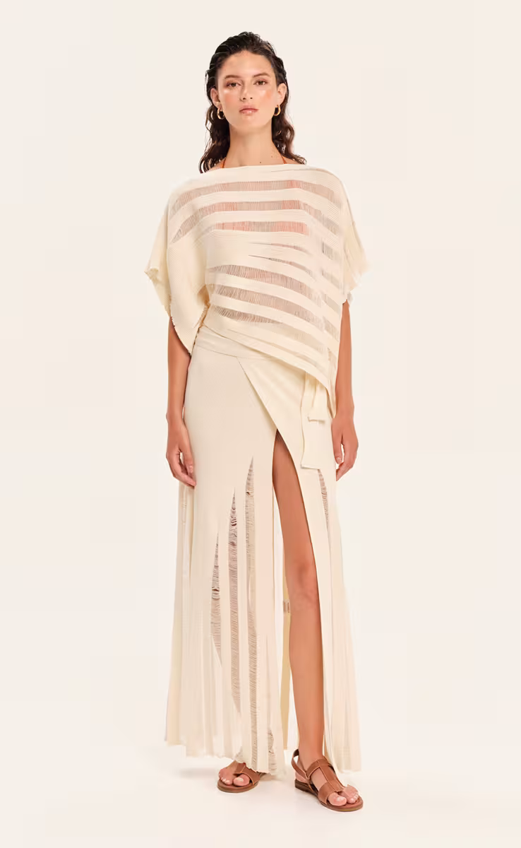 KNIT PAREO ECRU