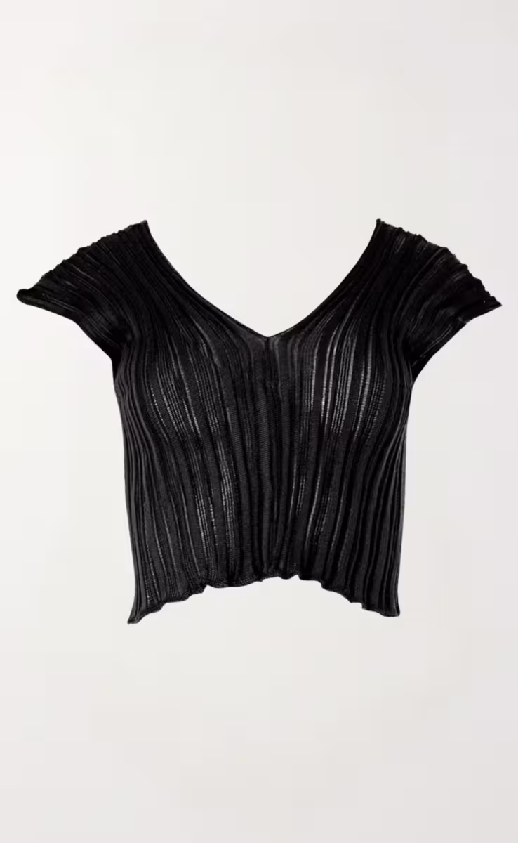 KNIT ARCHETYPES CROP TOP BLACK