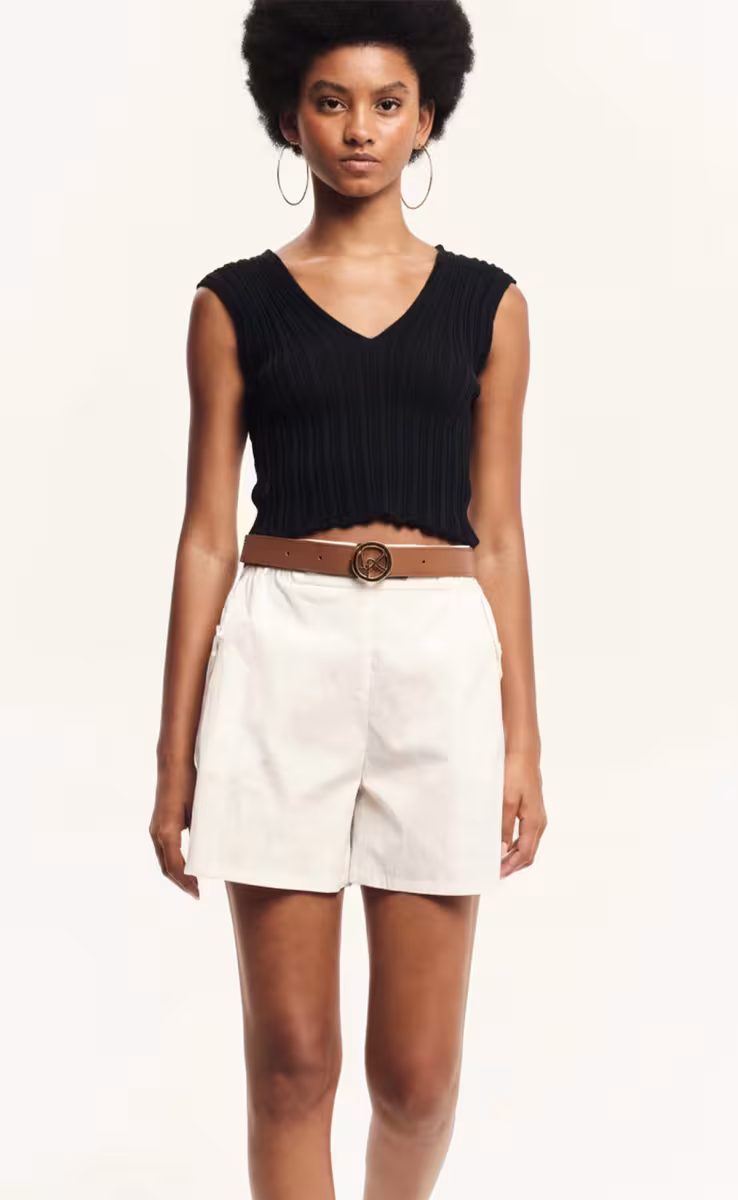 KNIT ARCHETYPES CROP TOP BLACK