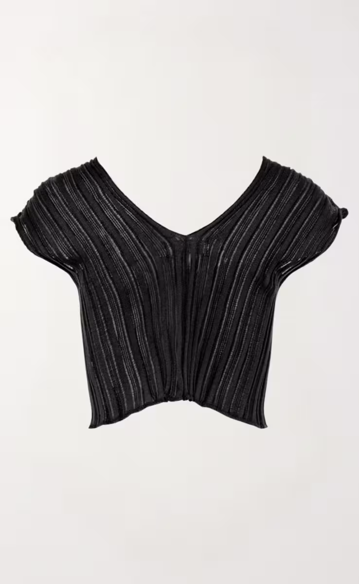 KNIT ARCHETYPES CROP TOP BLACK