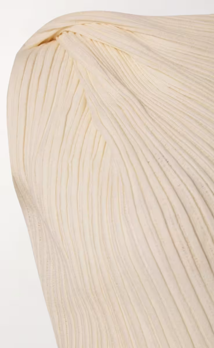 KNIT DRAPED TOP ECRU