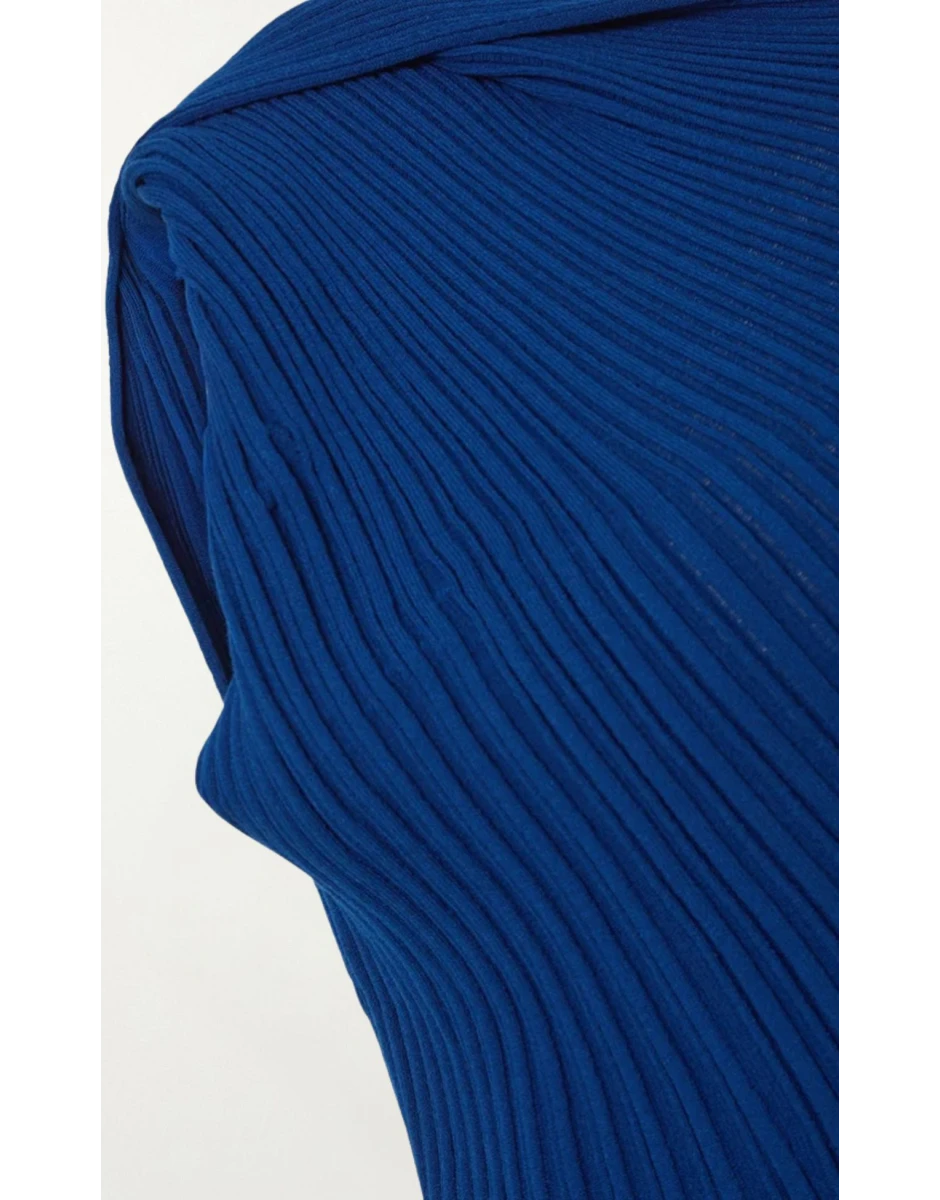 KNIT DRAPED TOP MARINE BLUE