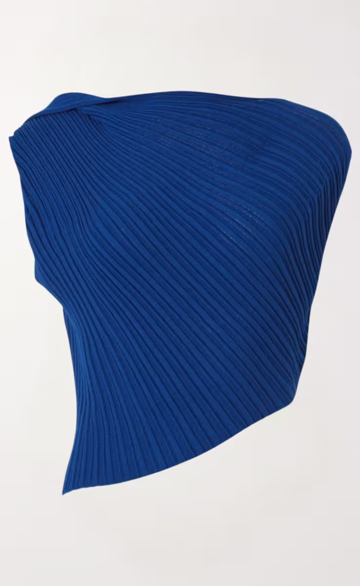 KNIT DRAPED TOP MARINE BLUE