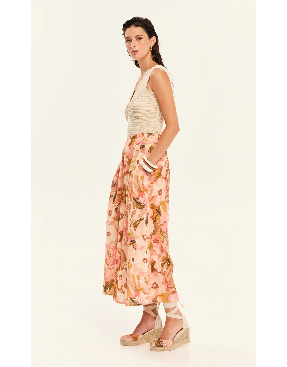 KNIT TOP WITH FRONT KNOT ECRU