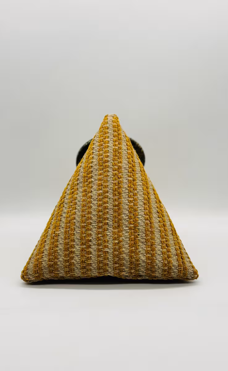 TEA BAG RAFFIA STRIPES YELLOW