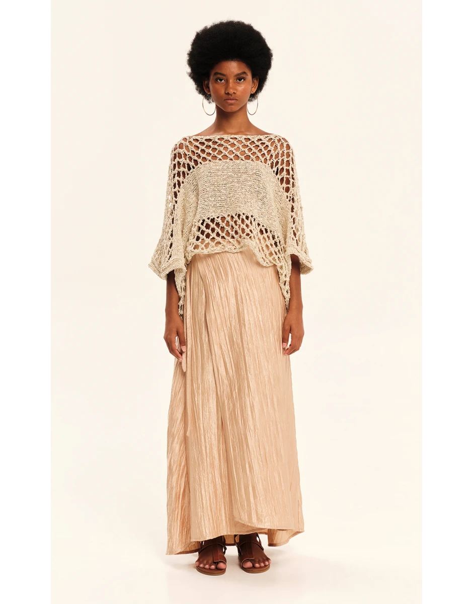 KNIT LONGSLEEVE TOP GOLD ECRU