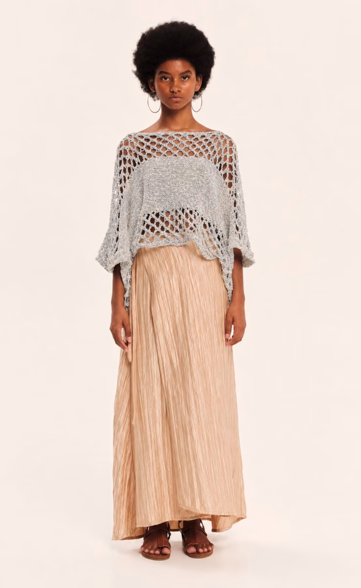 KNIT LONGSLEEVE TOP SILVER HORIZON CIEL
