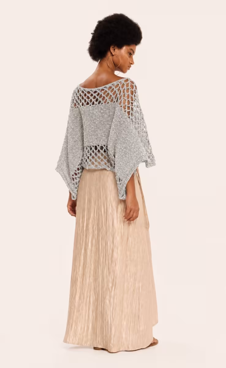 KNIT LONGSLEEVE TOP SILVER HORIZON CIEL