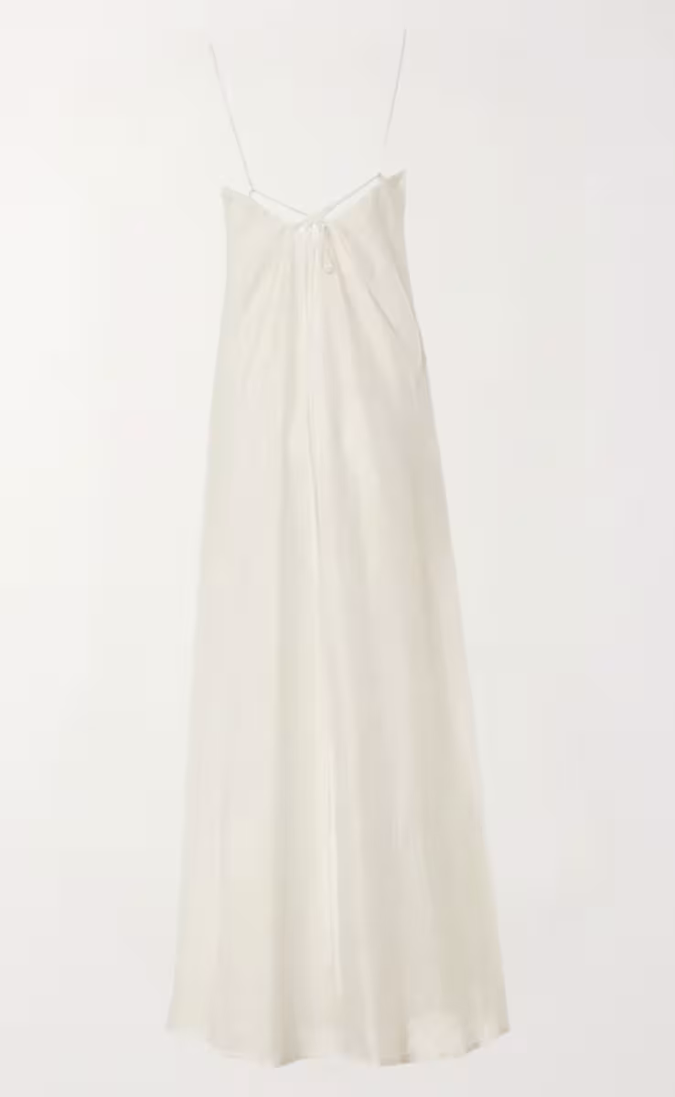 LONG DRESS WITH STRAPS OFF WHITE