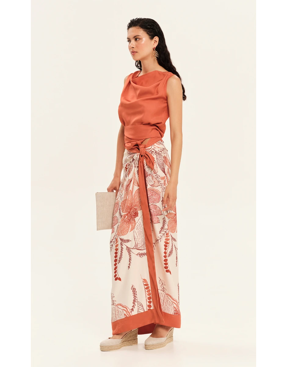 BOTHWAYS WRAP TOP SUNSET ORANGE