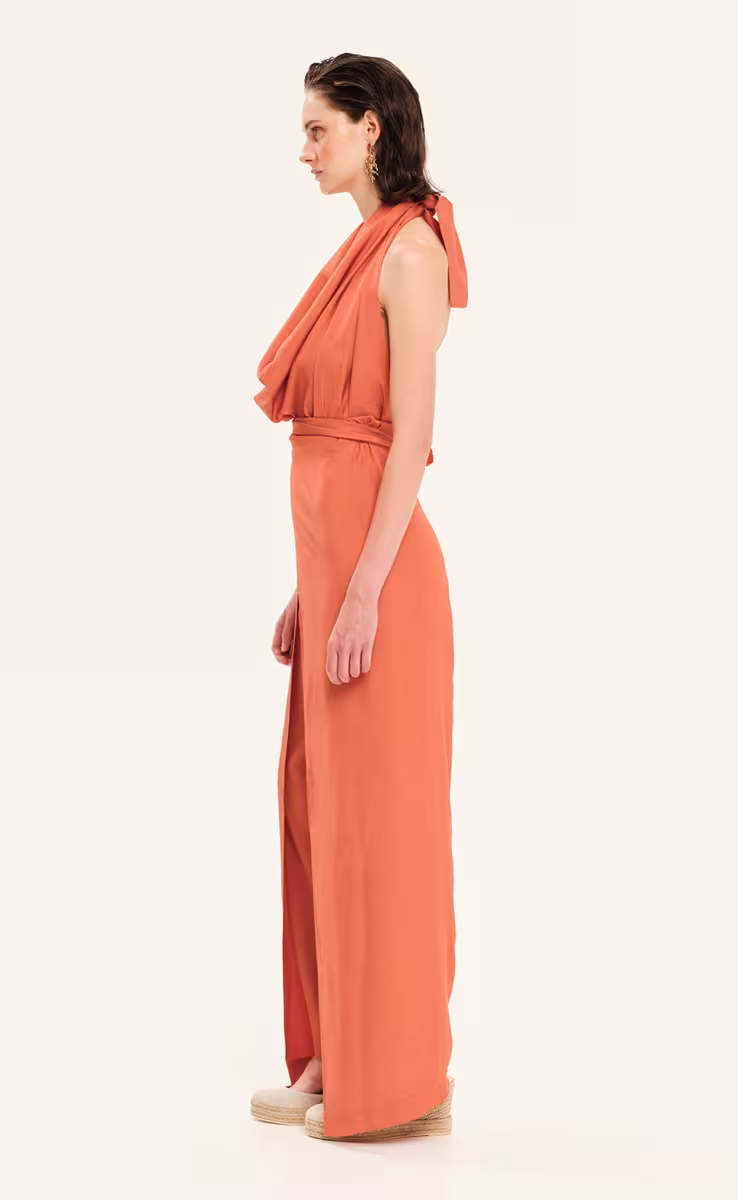 VERSATILE OVERALL DRESS SUNSET ORANGE