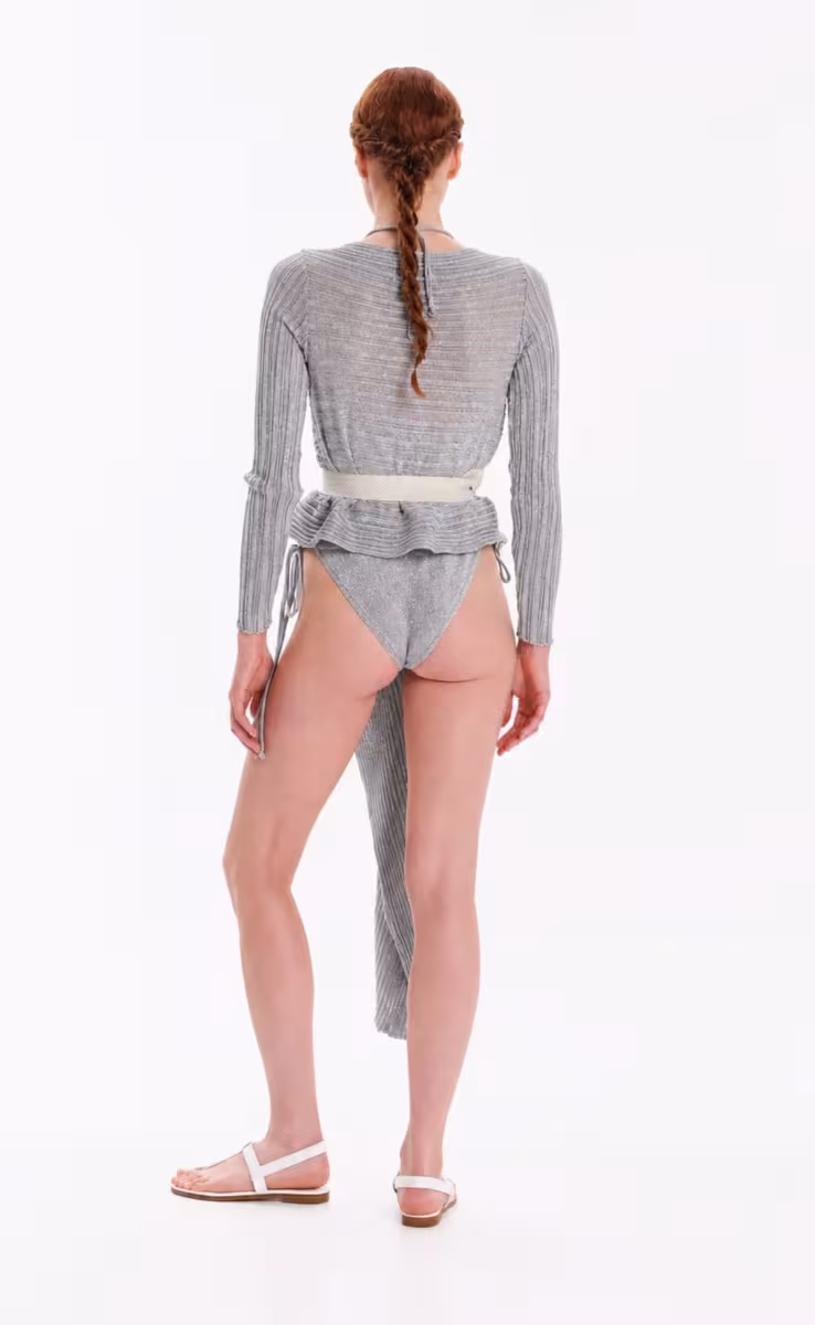CARDIGAN 2550 LUREX DIANALUX SILVER DARK GREY