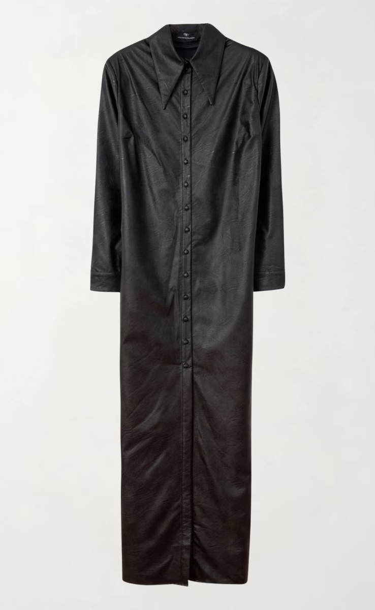 LONG SHOULDERED SHIRTDRESS BLACK