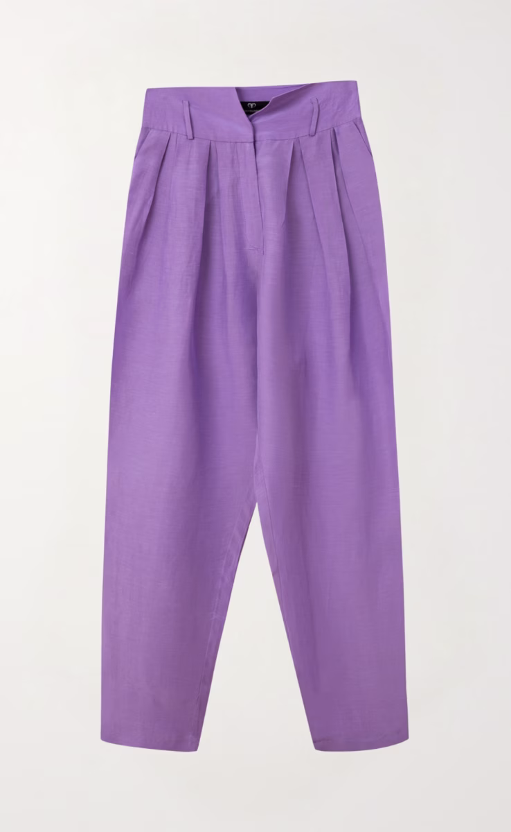 TROUSERS IN PLEATS LILA