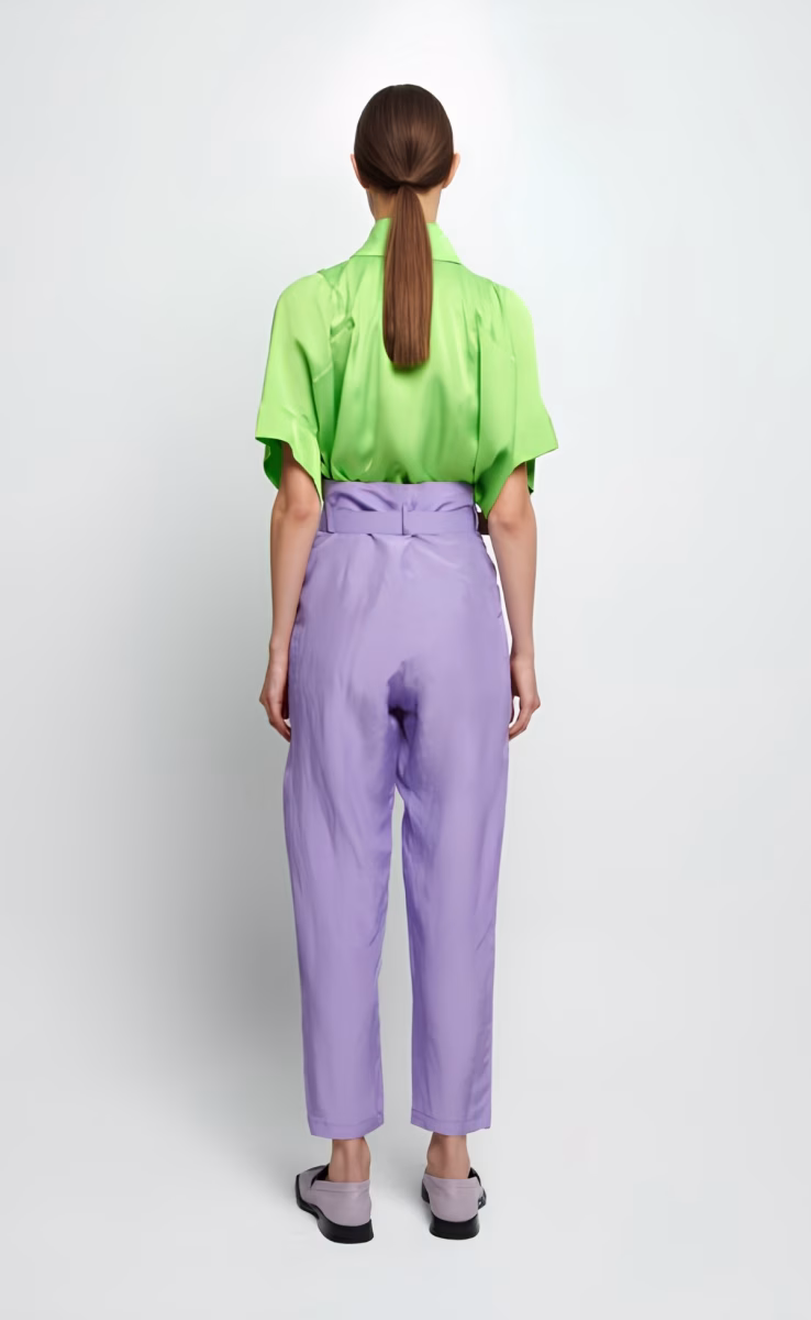 TROUSERS IN PLEATS LILA