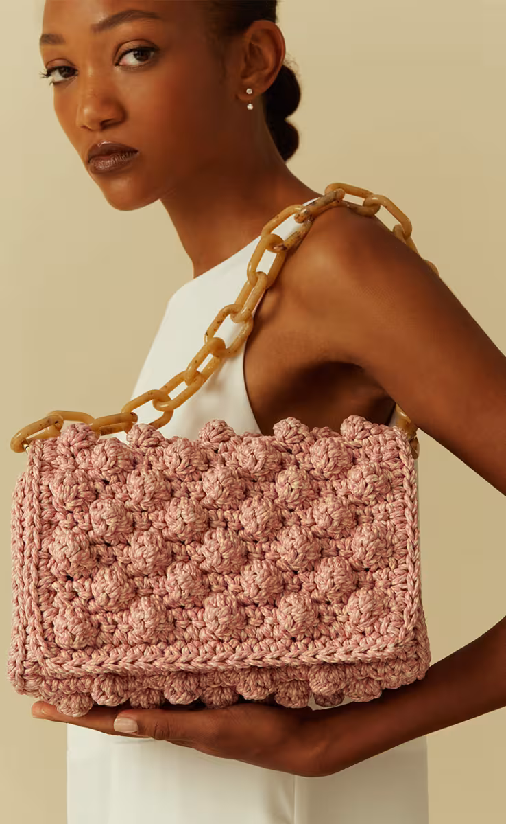 BUBBLES MEDIUM PINK NUDE W TARTARUGA CHAIN