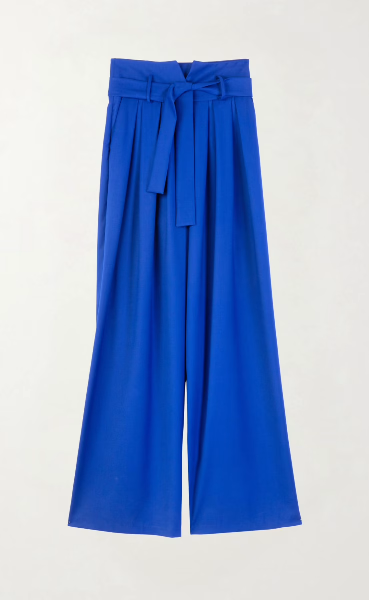 TROUSERS IN PLEATS BLUE