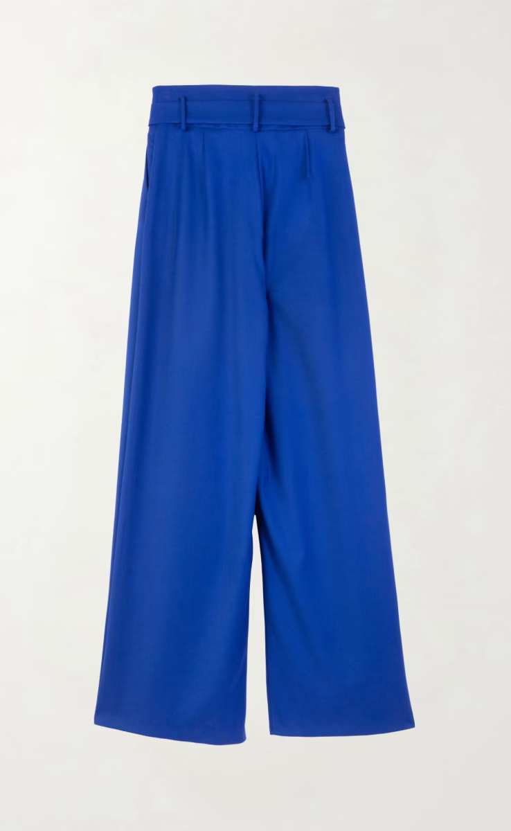 TROUSERS IN PLEATS BLUE