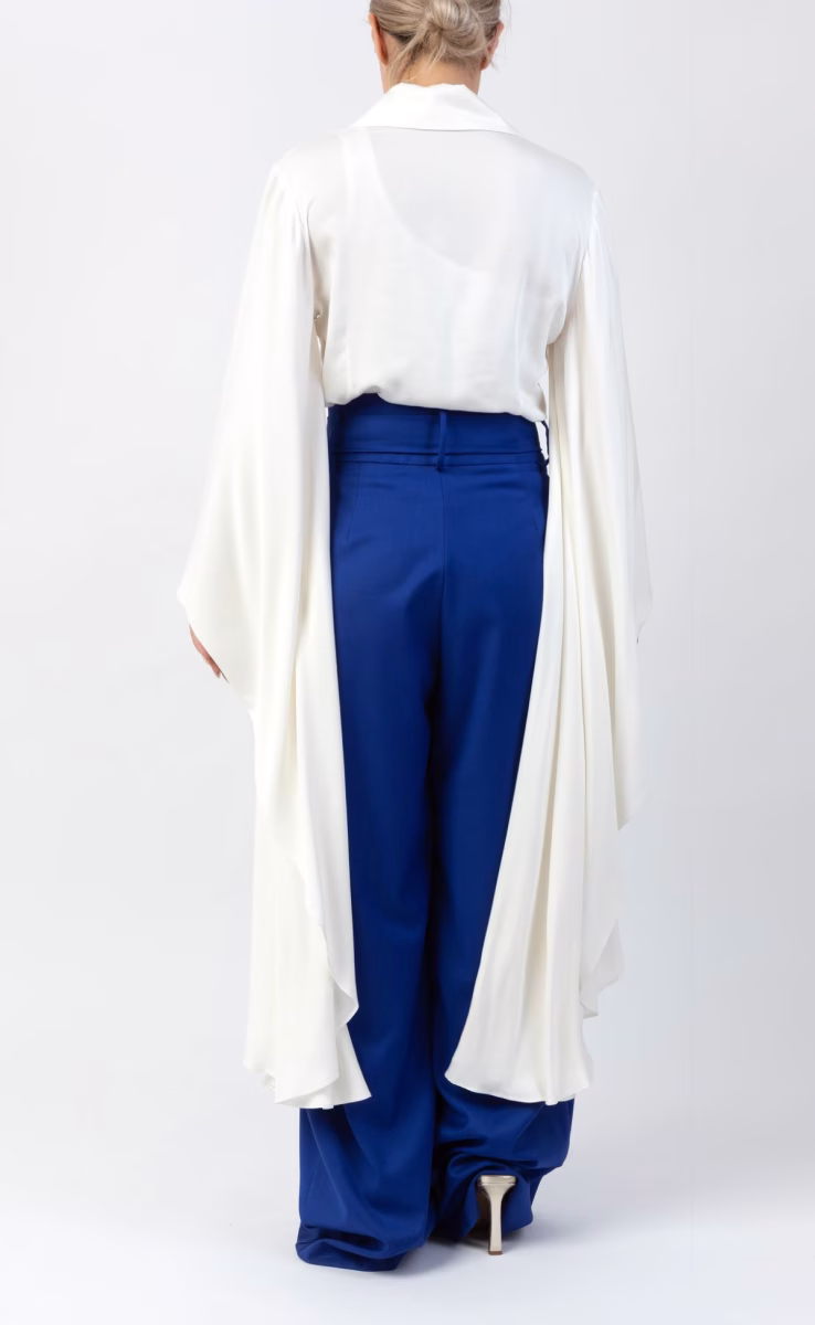 TROUSERS IN PLEATS BLUE
