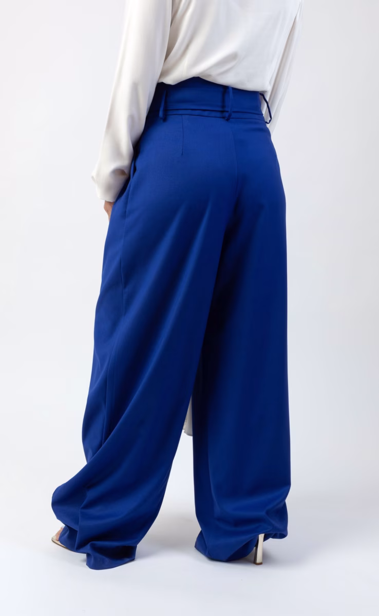 TROUSERS IN PLEATS BLUE