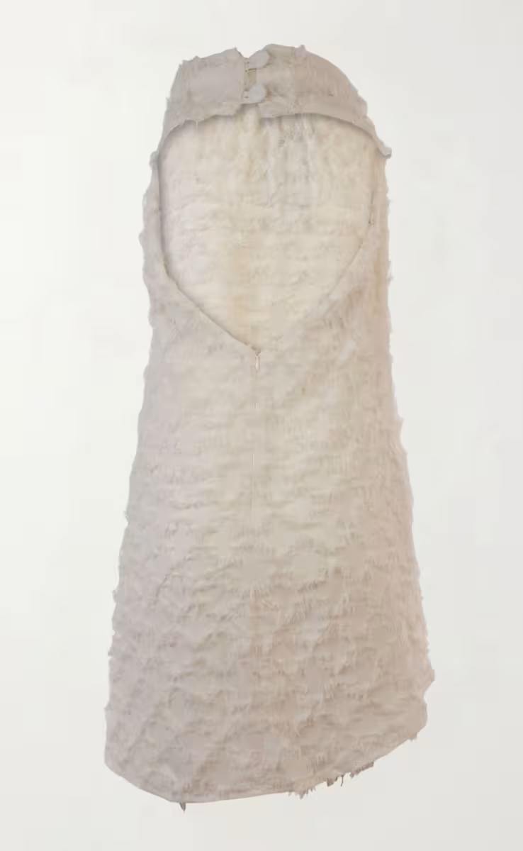 HALTERNECK FRINGES DRESS OFF WHITE