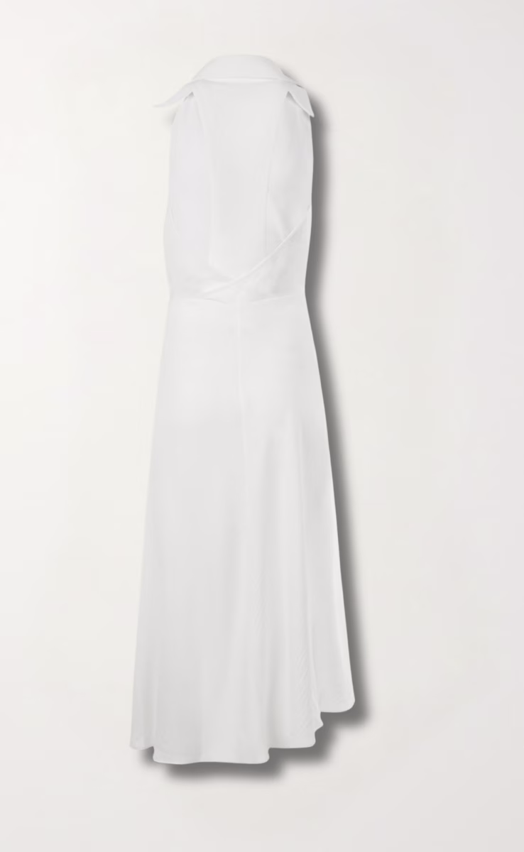 WRAP OVER MIDI DRESS WHITE