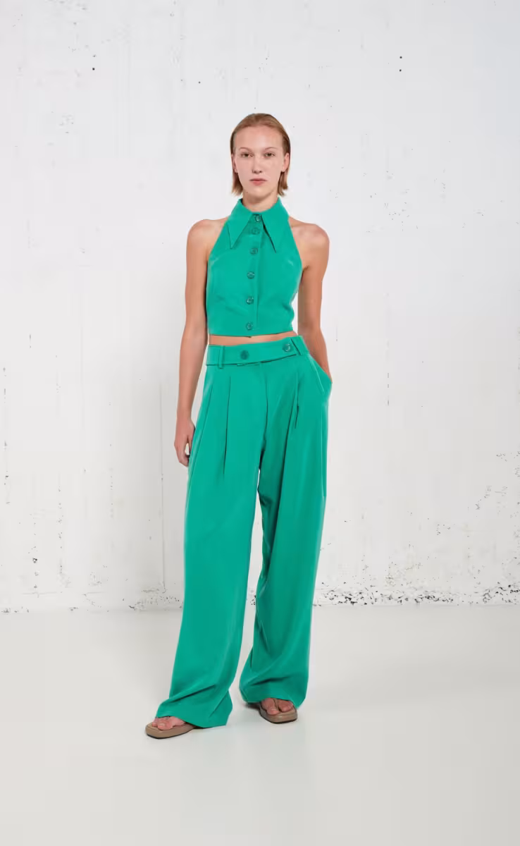 HALTER SHIRT VEST PETROL
