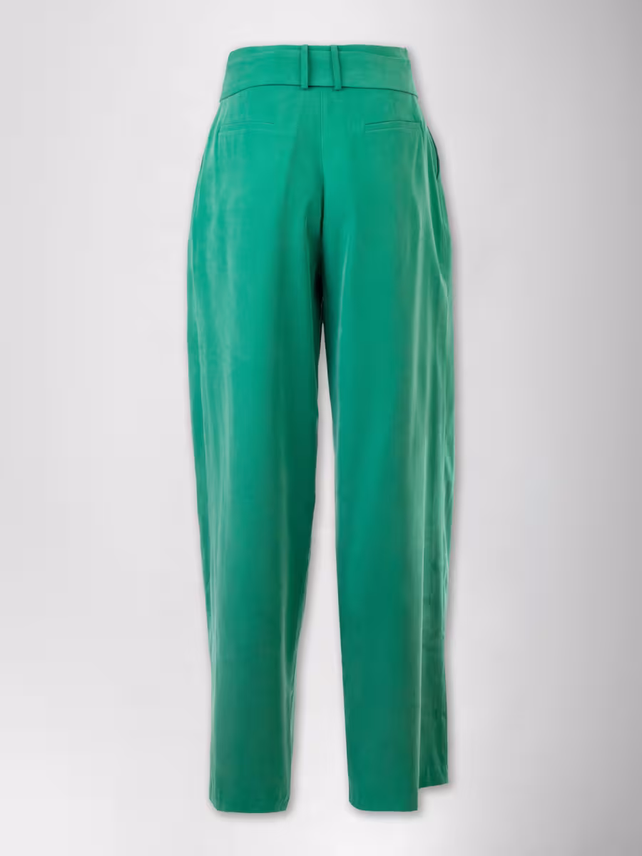 WIDE TROUSERS IN PLEATS PETROL