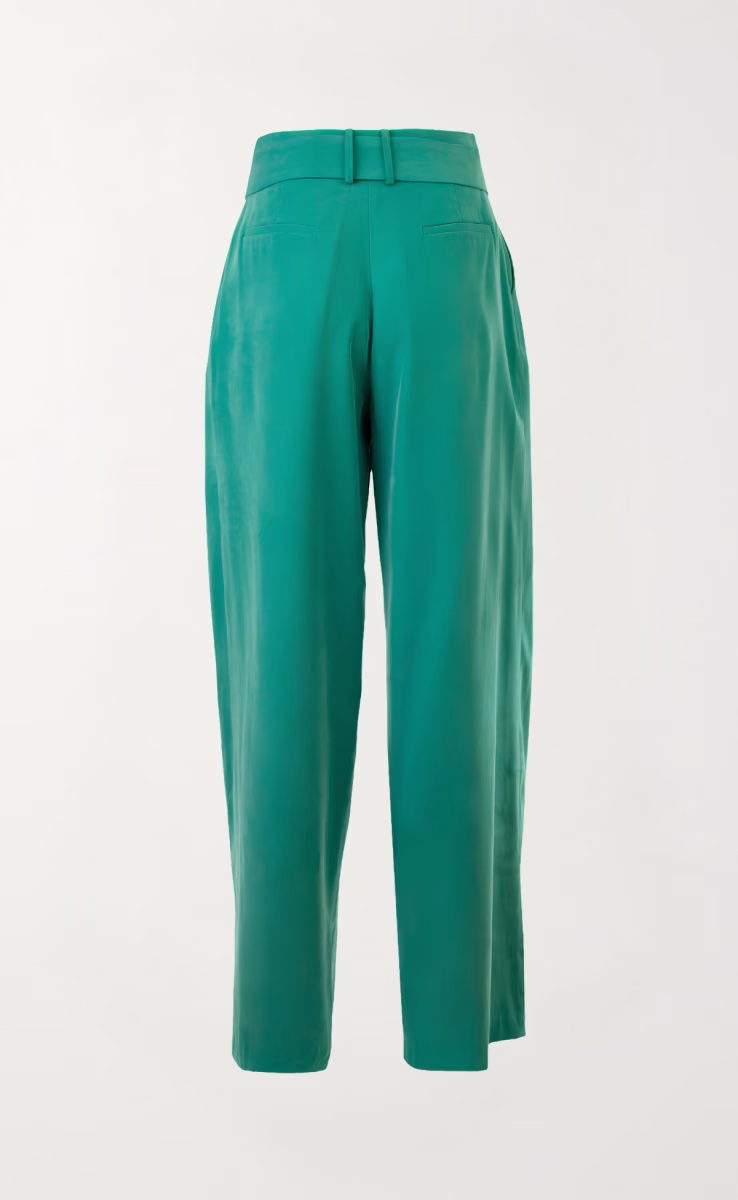 WIDE TROUSERS IN PLEATS PETROL