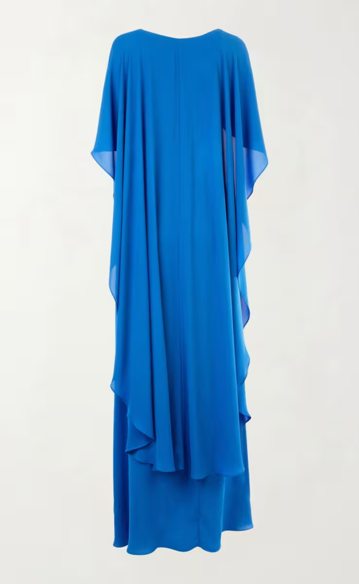 CAPE WRAP DRESS BLUE