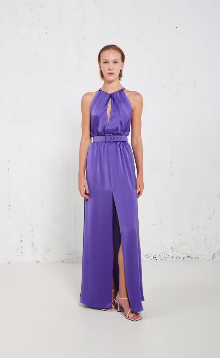 WRAPED BUSTIER DRESS PURPLE