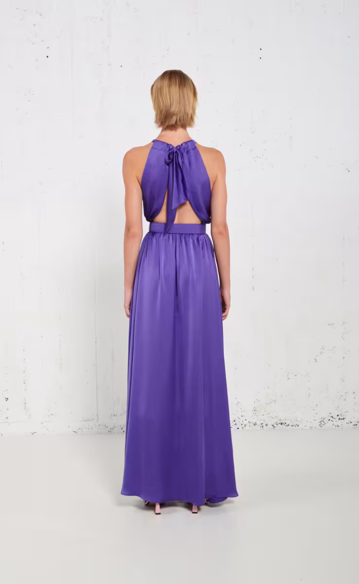 WRAPED BUSTIER DRESS PURPLE