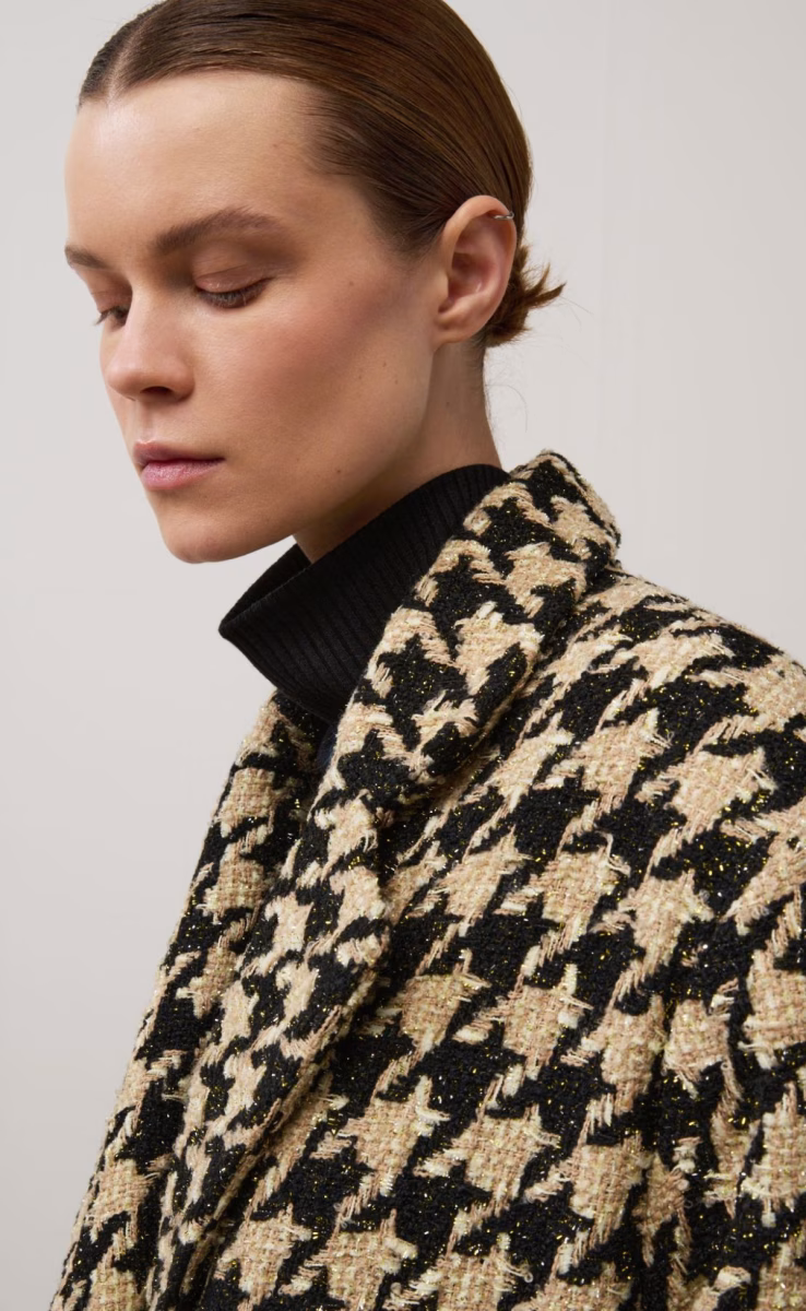 OVERSIZED COAT BEIGE BLACK