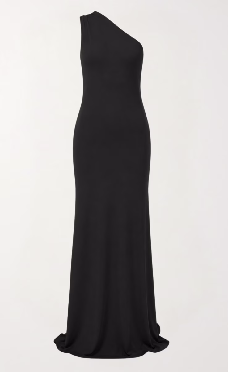 ONE SHOULDER BODYCON DRESS BLACK