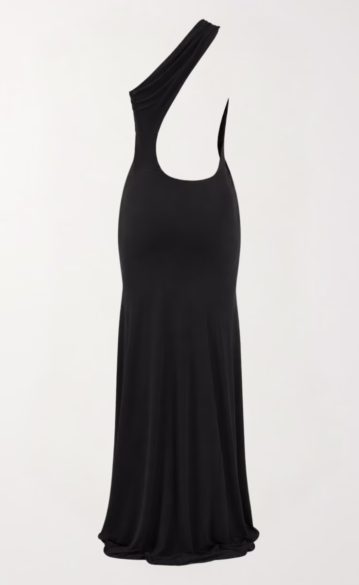 ONE SHOULDER BODYCON DRESS BLACK