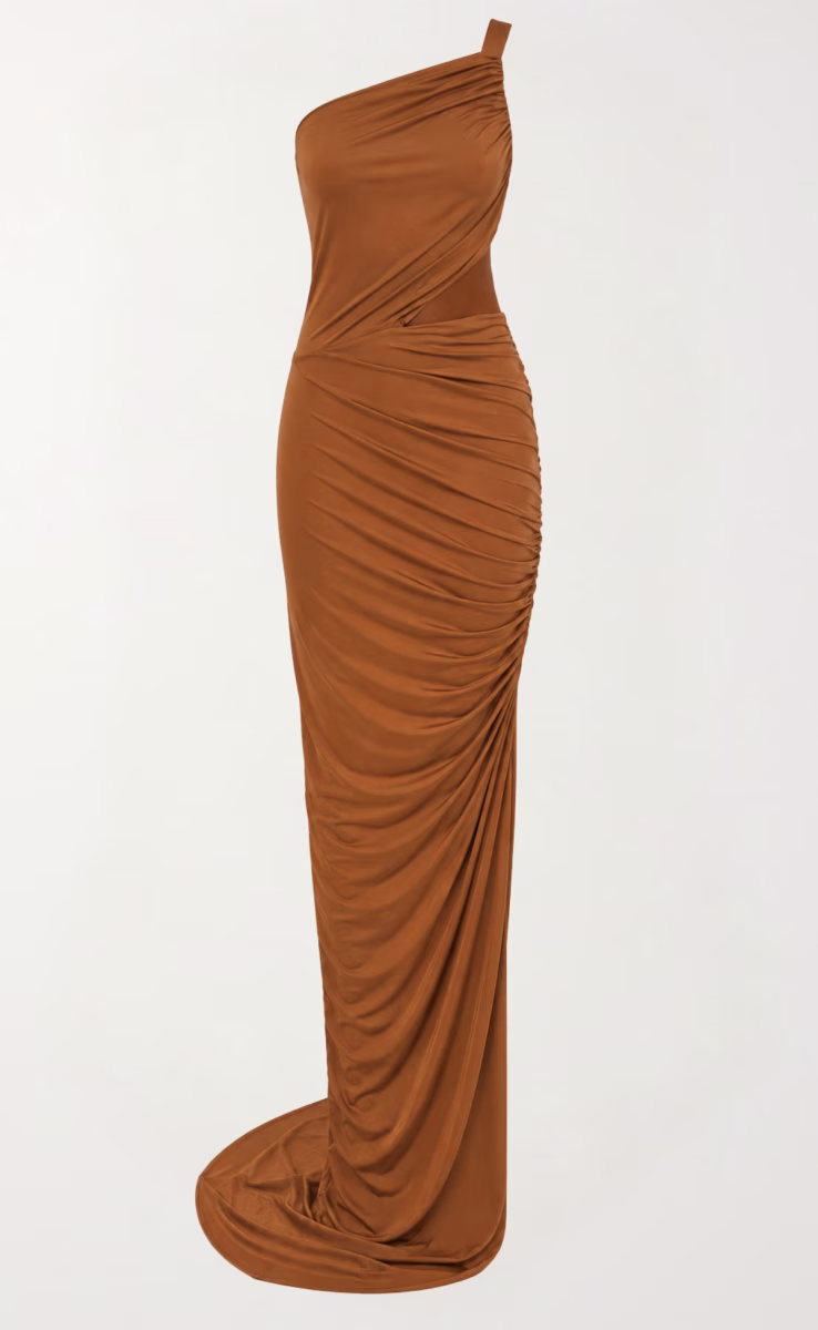 CUT OUT ASYMMETRIC DRESS ORANGE