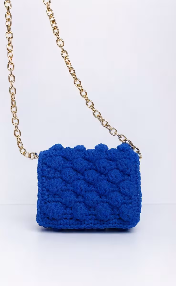 BUBBLES SMALL ROYAL BLUE W GOLD METALLIC CHAIN