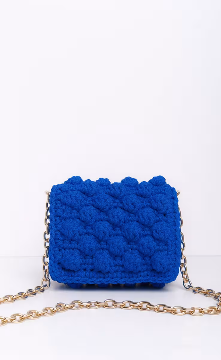 BUBBLES SMALL ROYAL BLUE W GOLD METALLIC CHAIN
