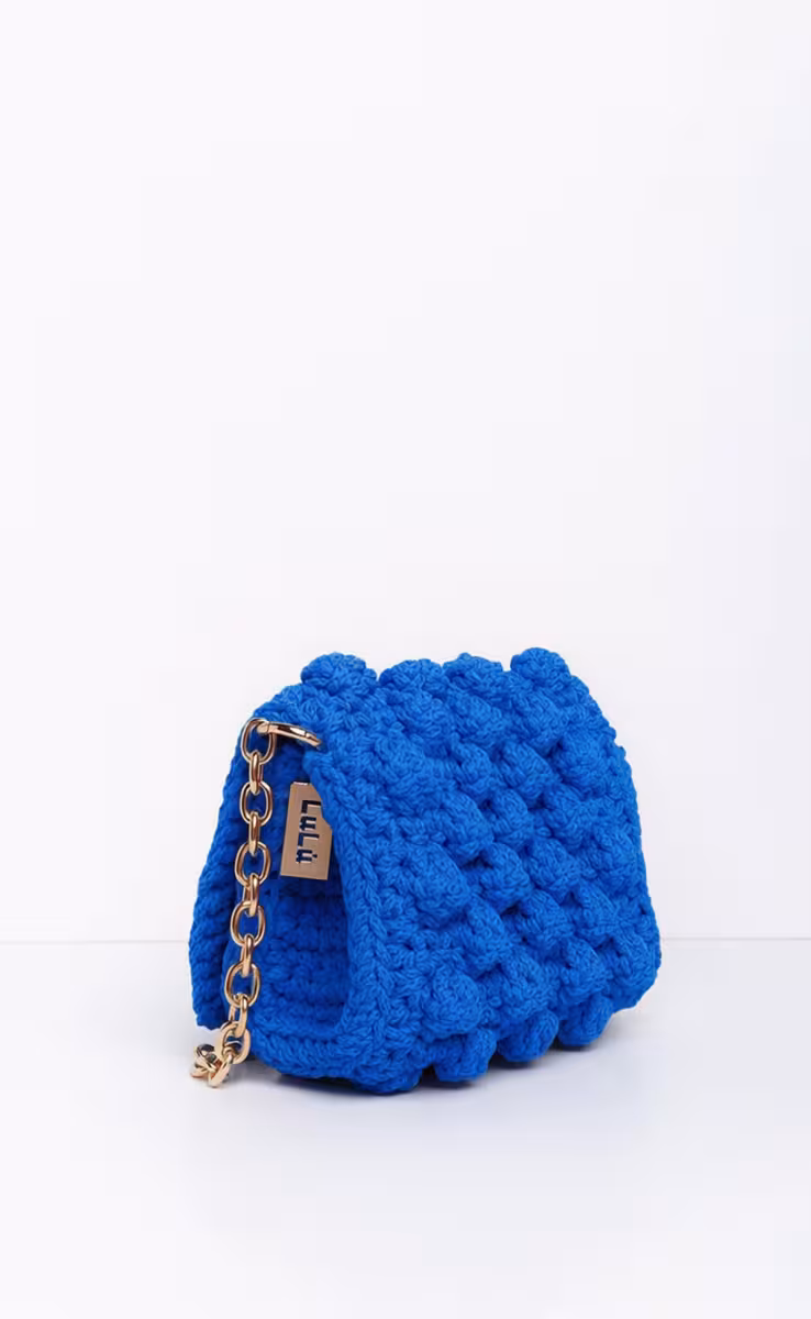 BUBBLES SMALL ROYAL BLUE W GOLD METALLIC CHAIN