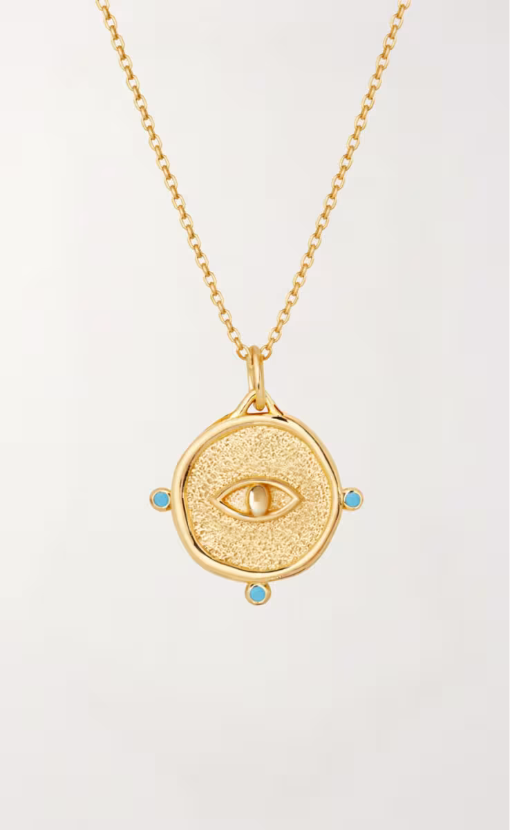 BIG EYE TALISMAN THIN CHAIN TURQUOISE