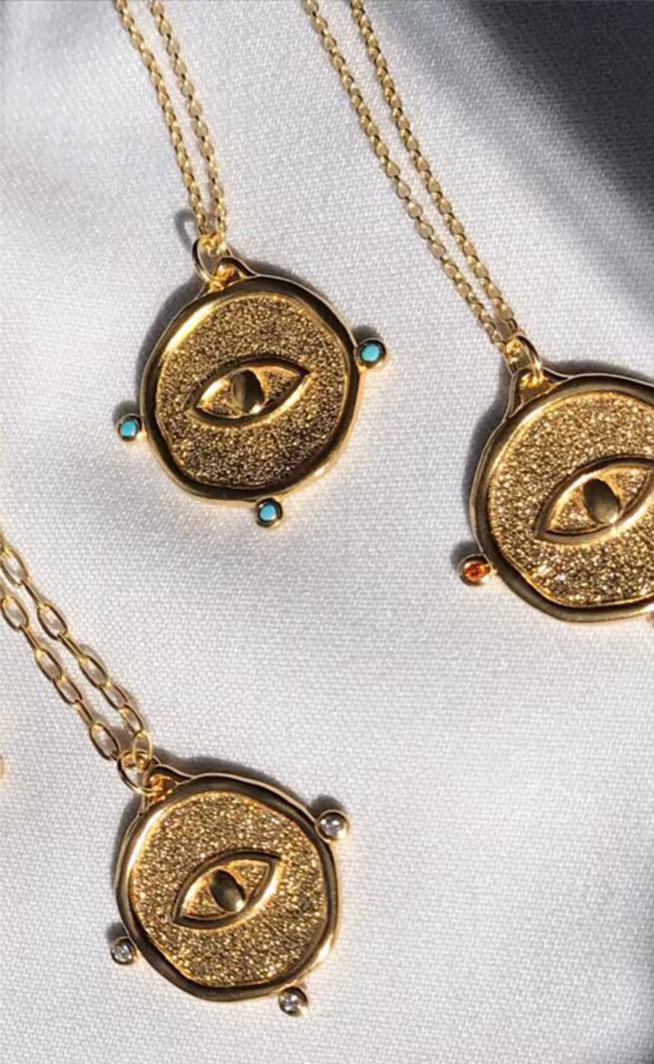 BIG EYE TALISMAN THIN CHAIN TURQUOISE