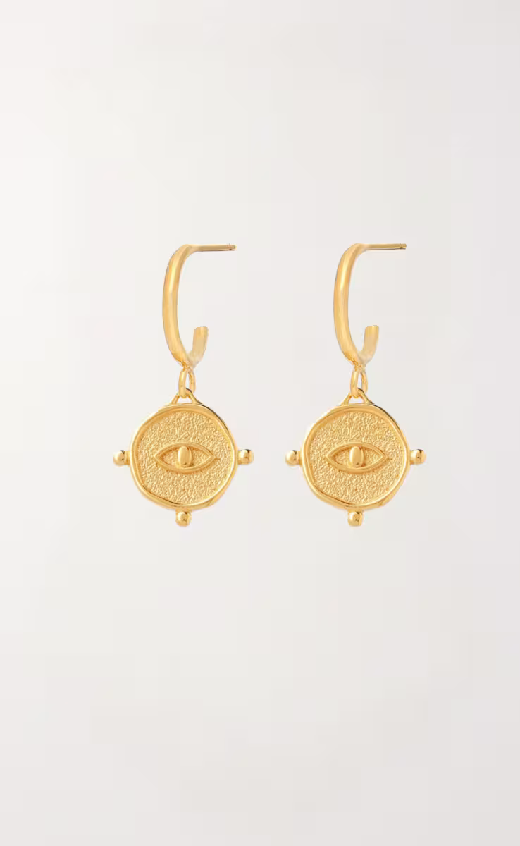MINI EYE ROUND GOLD HOOPS