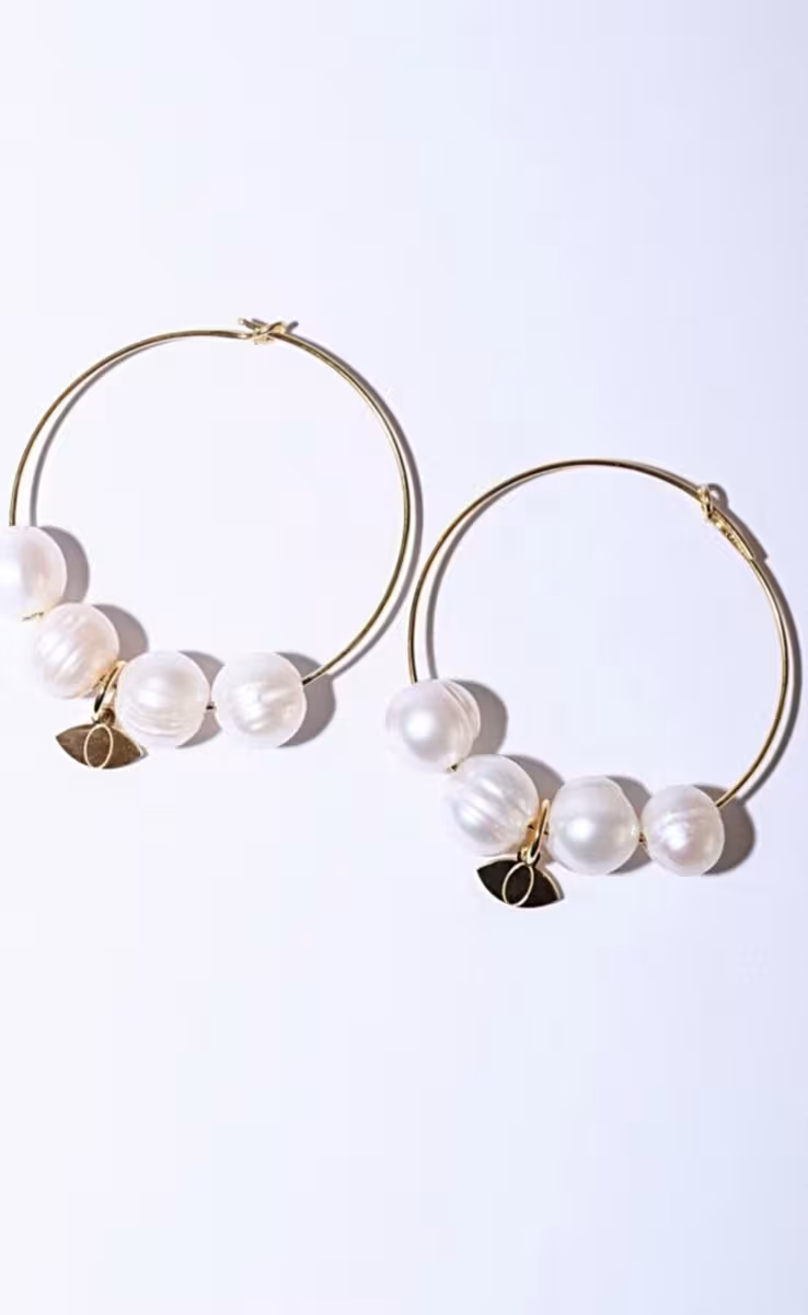 LOLLIPOP EYE PEARL HOOPS