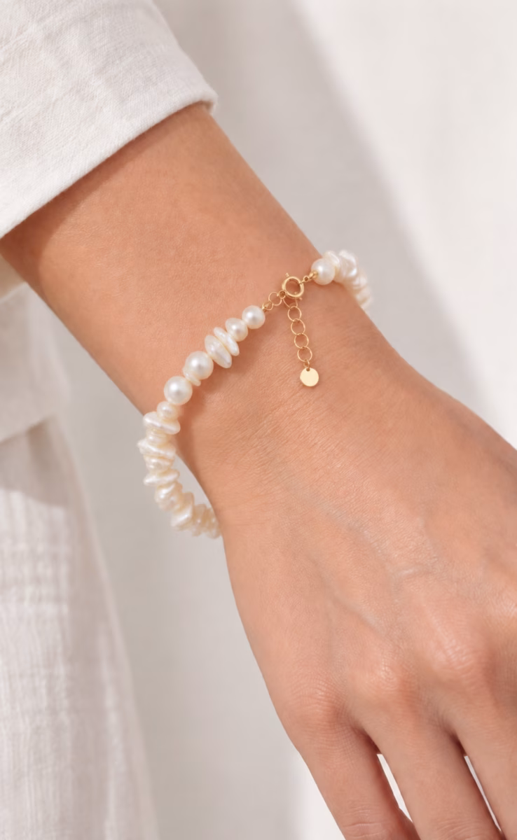 KALLOS MOTHER OF PEARL SHELL ANKLET